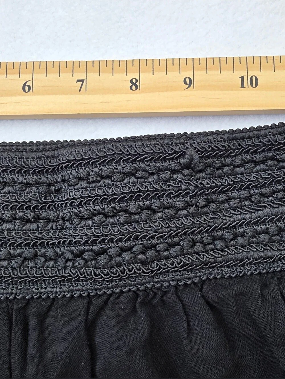 Joe B Flowy Wide Leg Size M Elastic Smocked Waist Black Boho Pants 3851-CY
